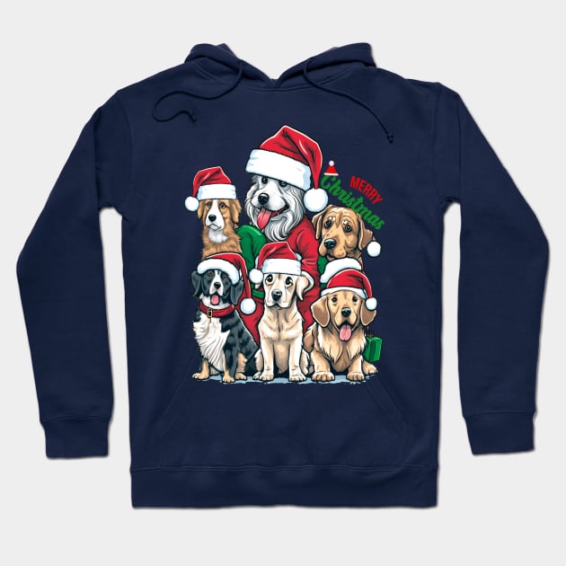 Merry Christmas Puppy Squad Dogs Hoodie by RubyCollection